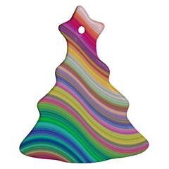 Wave Background Happy Design Ornament (Christmas Tree) 