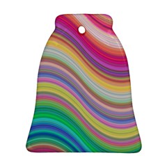 Wave Background Happy Design Bell Ornament (Two Sides)