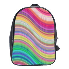 Wave Background Happy Design School Bag (XL)