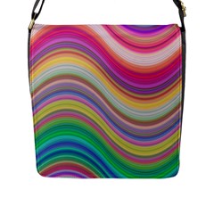 Wave Background Happy Design Flap Messenger Bag (L) 