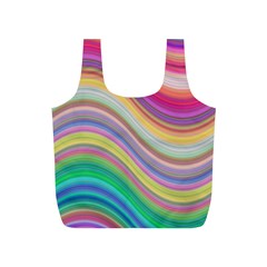 Wave Background Happy Design Full Print Recycle Bags (S) 