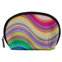 Wave Background Happy Design Accessory Pouches (Large) 