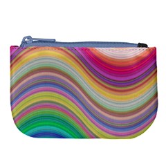 Wave Background Happy Design Large Coin Purse