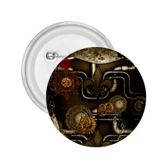 Wonderful Noble Steampunk Design, Clocks And Gears And Butterflies 2 25  Buttons by FantasyWorld7