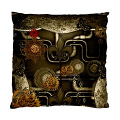 Wonderful Noble Steampunk Design, Clocks And Gears And Butterflies Standard Cushion Case (two Sides) by FantasyWorld7