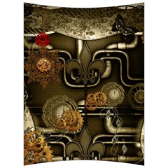 Wonderful Noble Steampunk Design, Clocks And Gears And Butterflies Back Support Cushion by FantasyWorld7