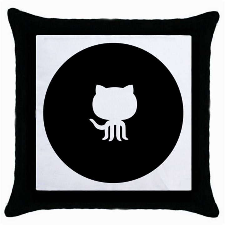 Logo Icon Github Throw Pillow Case (Black)