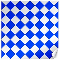 Blue White Diamonds Seamless Canvas 20  X 20   by Celenk