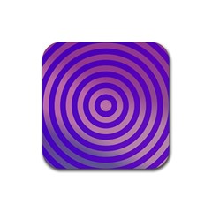 Circle Target Focus Concentric Rubber Square Coaster (4 Pack)  by Celenk