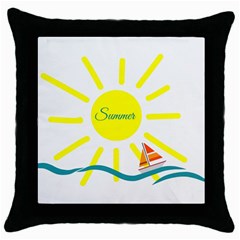 Summer Beach Holiday Holidays Sun Throw Pillow Case (Black)