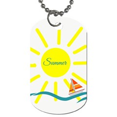 Summer Beach Holiday Holidays Sun Dog Tag (two Sides) by Celenk