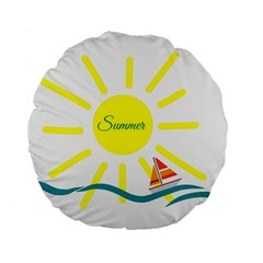 Summer Beach Holiday Holidays Sun Standard 15  Premium Flano Round Cushions