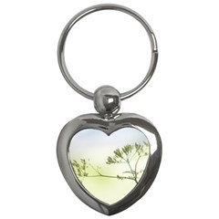 Spring Plant Nature Blue Green Key Chains (heart)  by Celenk