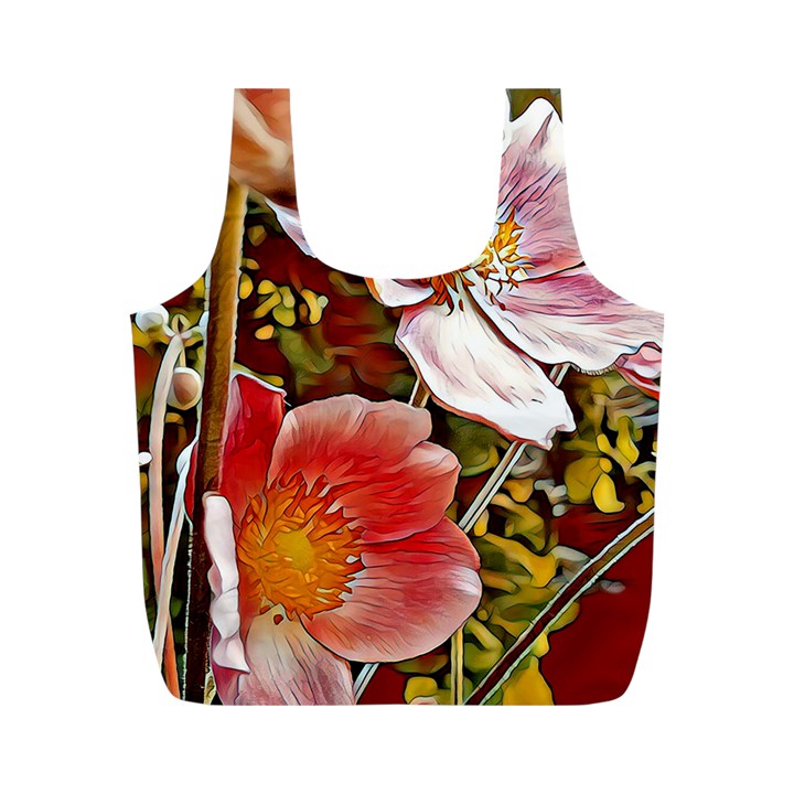 Flower Hostanamone Drawing Plant Full Print Recycle Bags (M) 