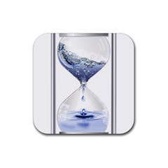 Time Water Movement Drop Of Water Rubber Coaster (square)  by Celenk