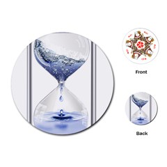 Time Water Movement Drop Of Water Playing Cards (round)  by Celenk