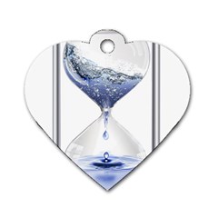Time Water Movement Drop Of Water Dog Tag Heart (one Side)