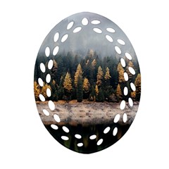Trees Plants Nature Forests Lake Oval Filigree Ornament (two Sides) by Celenk