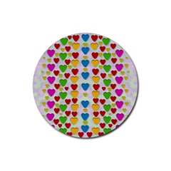 So Sweet And Hearty As Love Can Be Rubber Round Coaster (4 Pack)  by pepitasart