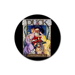 Vintage Santa Claus  Rubber Round Coaster (4 Pack)  by Valentinaart