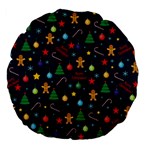 Christmas pattern Large 18  Premium Flano Round Cushions Front