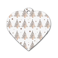 Christmas Tree - Pattern Dog Tag Heart (one Side)