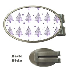 Christmas tree - pattern Money Clips (Oval) 