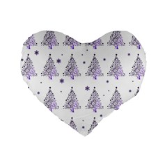 Christmas tree - pattern Standard 16  Premium Heart Shape Cushions