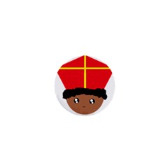 Cutieful Kids Art Funny Zwarte Piet Friend Of St  Nicholas Wearing His Miter 1  Mini Buttons by yoursparklingshop