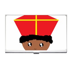 Cutieful Kids Art Funny Zwarte Piet Friend Of St  Nicholas Wearing His Miter Business Card Holders by yoursparklingshop