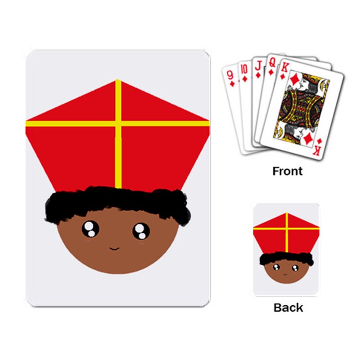 Cutieful Kids Art Funny Zwarte Piet Friend of St  Nicholas wearing his Miter Playing Card