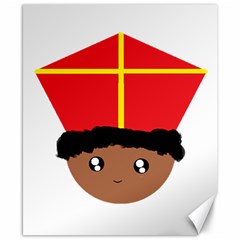 Cutieful Kids Art Funny Zwarte Piet Friend Of St  Nicholas Wearing His Miter Canvas 8  X 10 