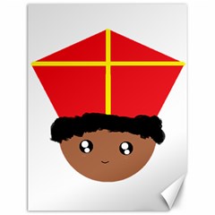 Cutieful Kids Art Funny Zwarte Piet Friend Of St  Nicholas Wearing His Miter Canvas 12  X 16   by yoursparklingshop