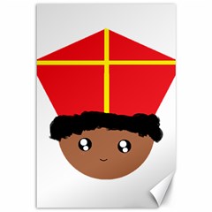 Cutieful Kids Art Funny Zwarte Piet Friend Of St  Nicholas Wearing His Miter Canvas 12  X 18   by yoursparklingshop