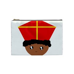 Cutieful Kids Art Funny Zwarte Piet Friend Of St  Nicholas Wearing His Miter Cosmetic Bag (medium)  by yoursparklingshop