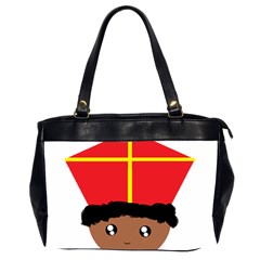 Cutieful Kids Art Funny Zwarte Piet Friend Of St  Nicholas Wearing His Miter Office Handbags (2 Sides)  by yoursparklingshop