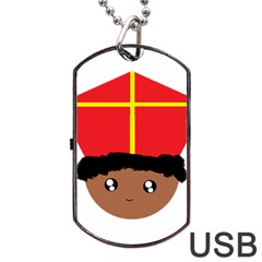 Cutieful Kids Art Funny Zwarte Piet Friend Of St  Nicholas Wearing His Miter Dog Tag Usb Flash (two Sides) by yoursparklingshop
