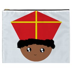 Cutieful Kids Art Funny Zwarte Piet Friend Of St  Nicholas Wearing His Miter Cosmetic Bag (xxxl)  by yoursparklingshop