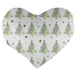 Christmas tree - pattern Large 19  Premium Flano Heart Shape Cushions Back