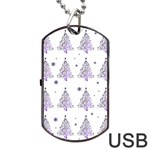 Christmas tree - pattern Dog Tag USB Flash (Two Sides) Back