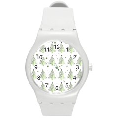 Christmas Tree - Pattern Round Plastic Sport Watch (m) by Valentinaart