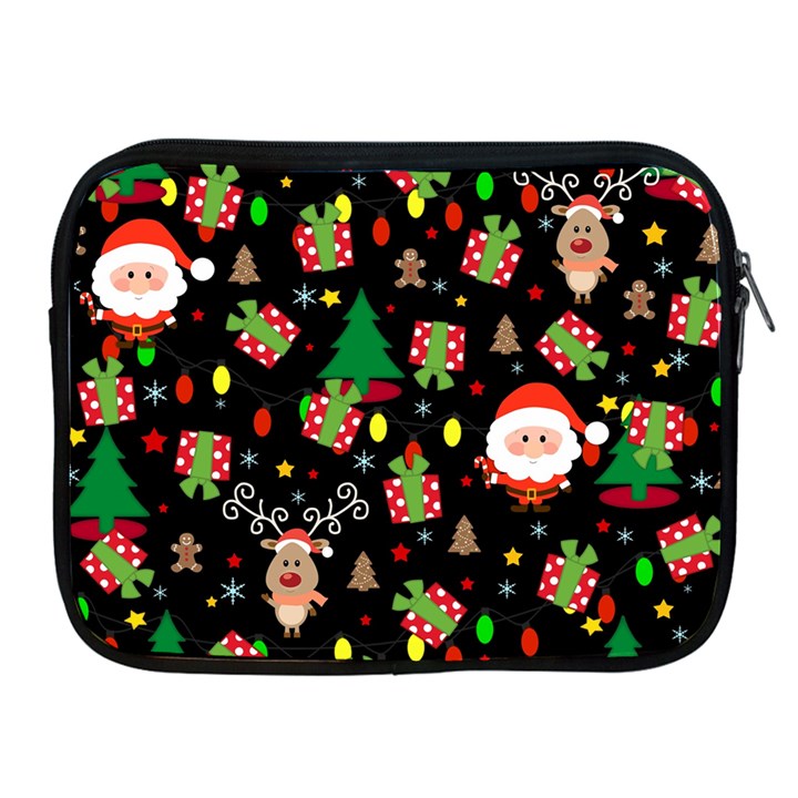 Santa and Rudolph pattern Apple iPad 2/3/4 Zipper Cases