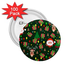 Santa And Rudolph Pattern 2 25  Buttons (100 Pack)  by Valentinaart