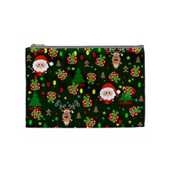 Santa And Rudolph Pattern Cosmetic Bag (medium)  by Valentinaart