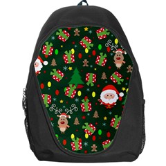 Santa And Rudolph Pattern Backpack Bag by Valentinaart