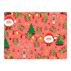 Santa And Rudolph Pattern Double Sided Flano Blanket (mini)  by Valentinaart