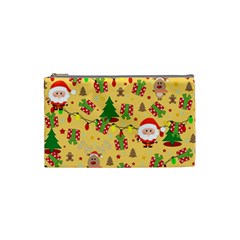 Santa And Rudolph Pattern Cosmetic Bag (small)  by Valentinaart