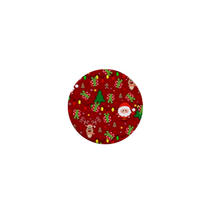 Santa and Rudolph pattern 1  Mini Buttons