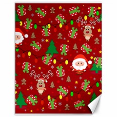 Santa And Rudolph Pattern Canvas 12  X 16   by Valentinaart