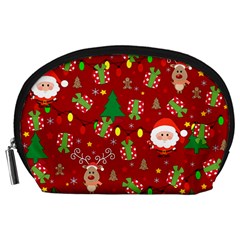 Santa and Rudolph pattern Accessory Pouches (Large) 